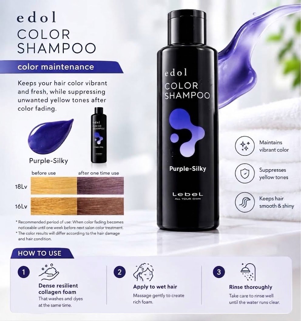 Edol Color Shampoo（Purple- Silky）